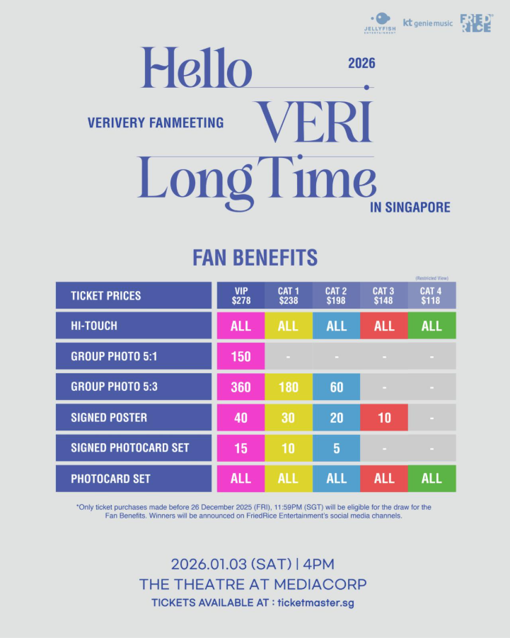 VERIVERY Brings ‘Hello VERI Long Time’ Fanmeeting to Singapore This January After Long-Awaited Comeback VERIVERY Brings ‘Hello VERI Long Time’ Fanmeeting to Singapore This January After Long-Awaited Comeback - Alvinology