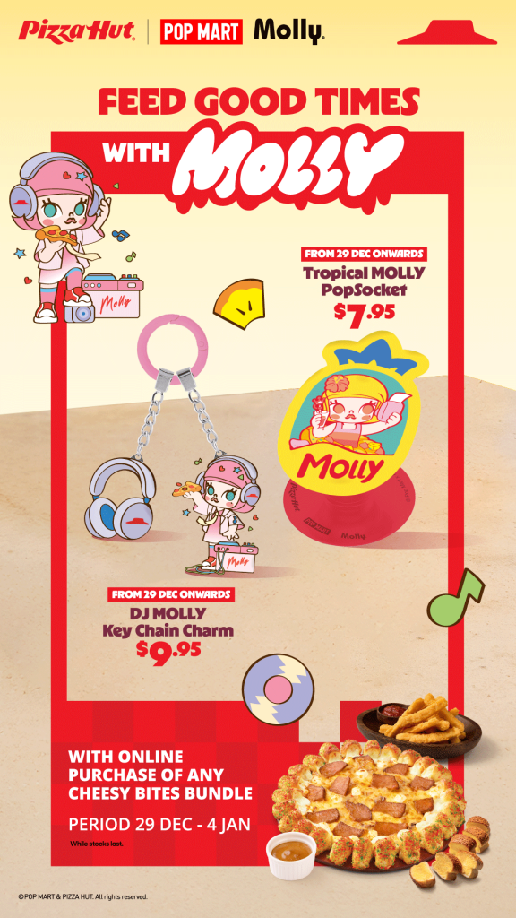 Pizza Hut x POP MART Debuts Exclusive MOLLY Collectibles; Available Only in Singapore This December - Alvinology