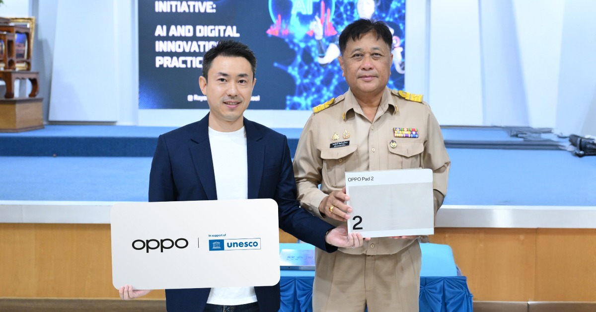 OPPO Collaborates with UNESCO, Leveraging Tablets to Empower Educational Equity and Digital Inclusion in Asia and Africa Representatives of OPPO Thailand and the Thailand pilot school at the tablet handover ceremony
