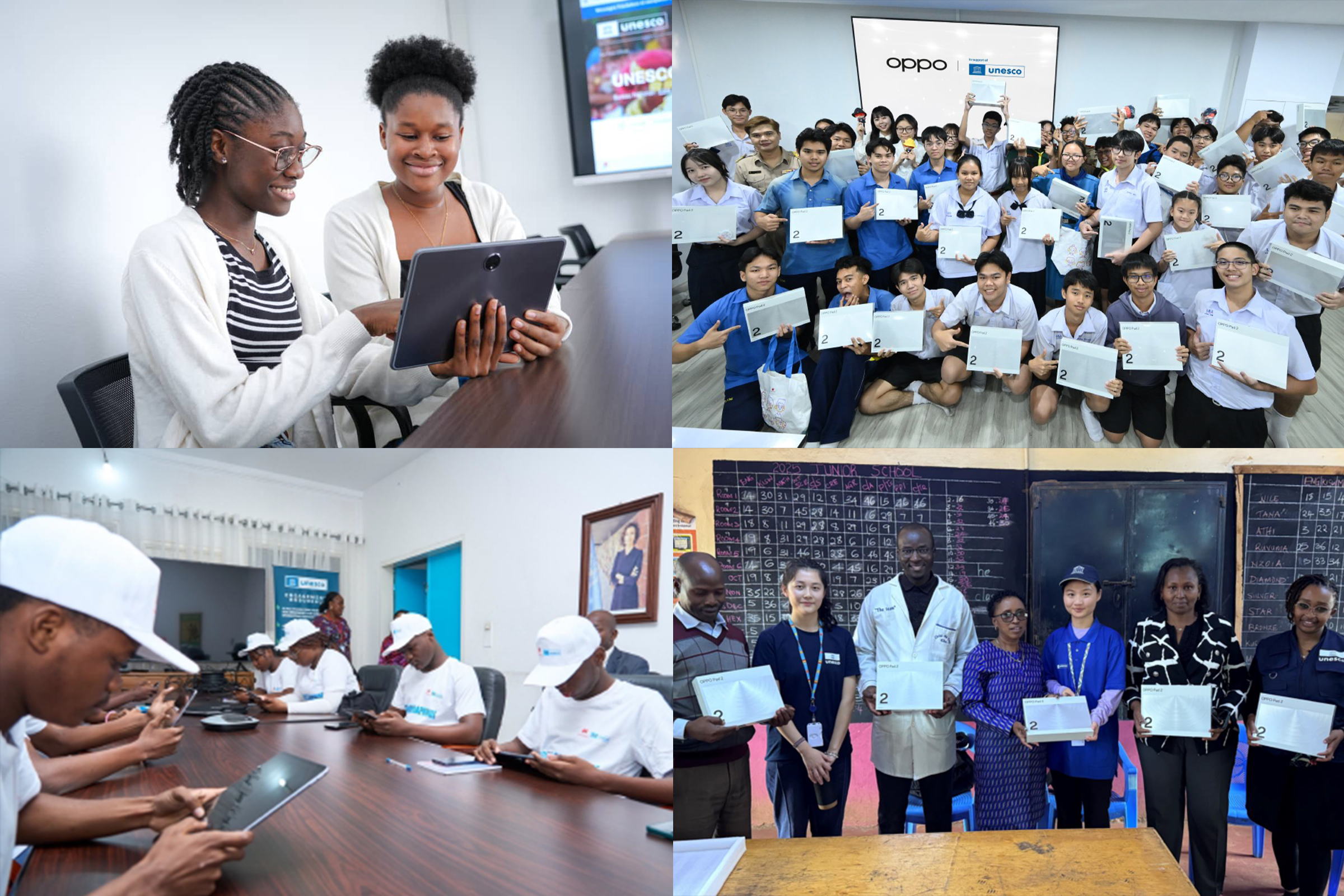 OPPO Collaborates with UNESCO, Leveraging Tablets to Empower Educational Equity and Digital Inclusion in Asia and Africa OPPO provides tablets for information technology education in pilot schools
