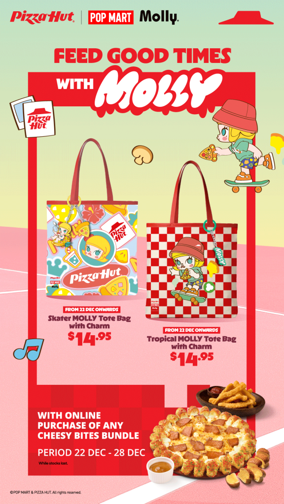 Pizza Hut x POP MART Debuts Exclusive MOLLY Collectibles; Available Only in Singapore This December - Alvinology