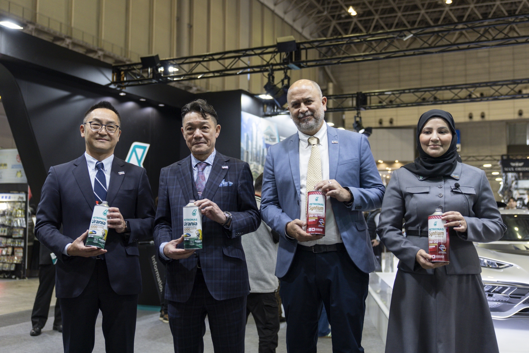 PETRONAS Lubricants International Debuts First-to-Market JASO-Certified Lubricants for Japan's Newest Generation of Engines At the Tokyo Auto Salon 2026, senior leadership from PETRONAS Lubricants International (PLI) and Petroplan officiate the launch of PLI’s market-first Japanese Automotive Standards Organisation (JASO)-certified lubricants, available as PETRONAS Syntium Supreme JASO GLV2 and PETRONAS Urania 5000 JASO DL-1. From L-R: Yoshiki Ohno, President, Petroplan Co. Ltd; Kenichi Fujita, Director, Petroplan Co. Ltd; Khalil Muri, Managing Director and Group CEO, PETRONAS Lubricants International; Noorhana Habib, Regional Managing Director Asia, PETRONAS Lubricants International