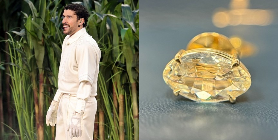 Bad Bunny Wears Desert Diamond to Perform at Super Bowl LX On February 8, 2026, In Santa Clara, California Bad Bunny wears Desert diamond to perform at Super Bowl LX