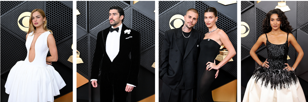 Natural Diamonds Take Center Stage on the Red Carpet at the Grammy Awards Natural diamonds take center stage on the red carpet at the Grammy Awards. From left to right: Addison Rae, Bad Bunny, Justin Bieber and Hailey Bieber, Olivia Dean