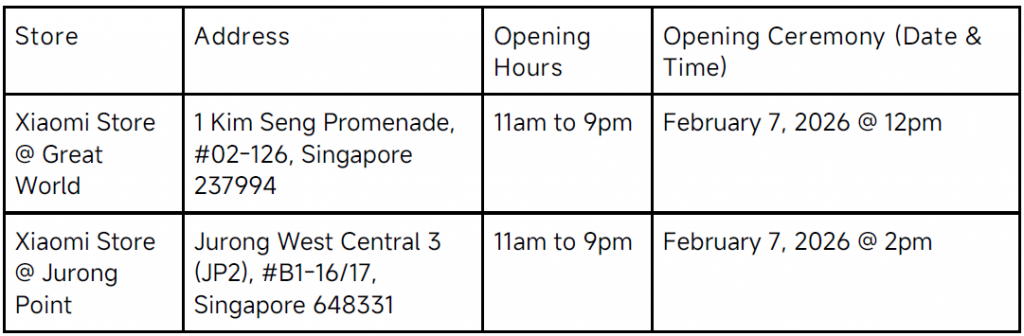 Xiaomi Opens New Store at Great World, Unveils Refreshed Outlet at Jurong Point - Alvinology