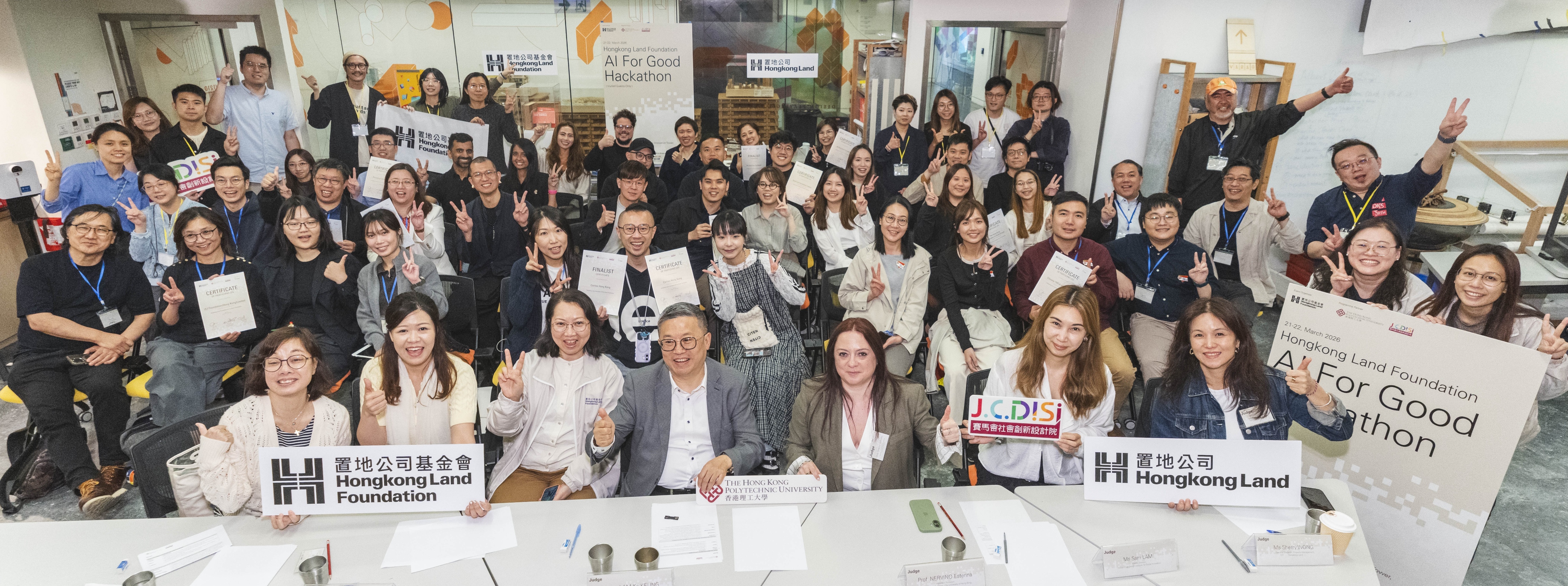 The two-day "AI for Good" Hackathon at PolyU concluded with four finalist teams advancing to the next stage. The winning projects will receive funding and ongoing support from the Hongkong Land Foundation over the next two years to drive their development and long-term impact.