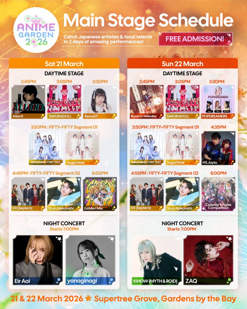 Anime Garden 2026 Returns to Gardens by the Bay for a Weekend of Music, Cosplay and Pop Culture - Alvinology