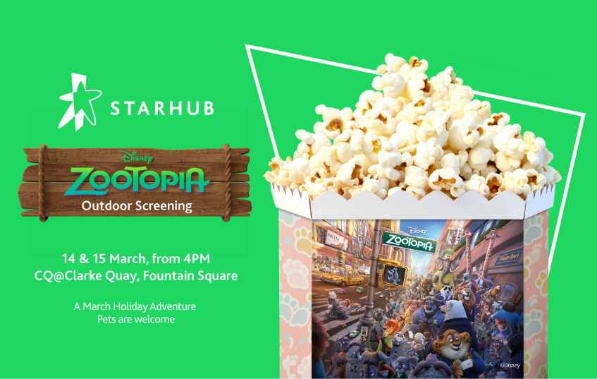 StarHub Brings Free Outdoor “Zootopia” Screening to CQ @ Clarke Quay This March School Holidays - Alvinology