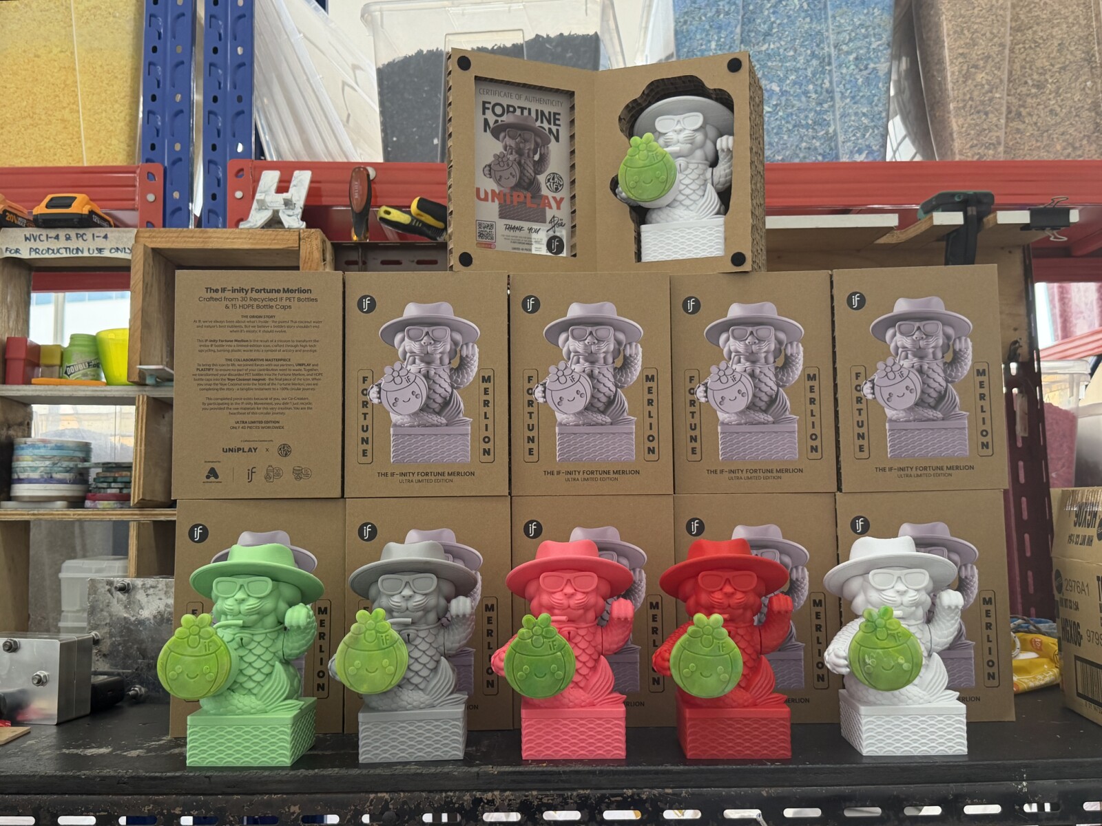 IF Coconut Brings Singaporeans Together to Co-Create 40 Ultra-Limited Merlion Collectibles from 1,200 Plastic Bottles If-inity Fortune Merlion with IF Coconut Magnets