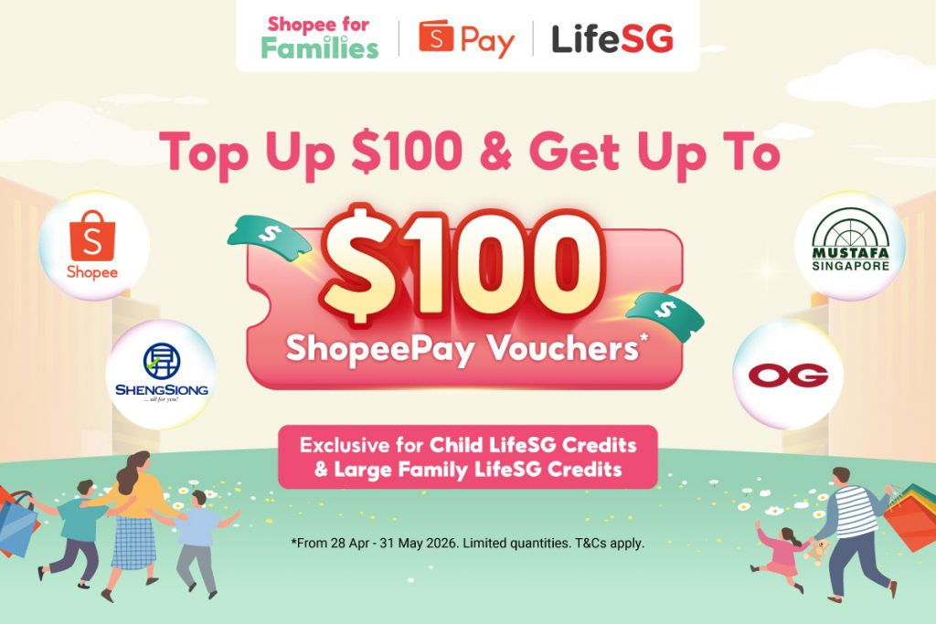 ShopeePay Introduces Up to $100 in Vouchers for LifeSG Child and Large Family Credit Users - Alvinology