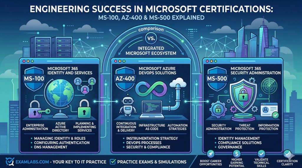 Engineering Success in Microsoft Certifications: MS-100, AZ-400 & MS-500 Explained - Alvinology