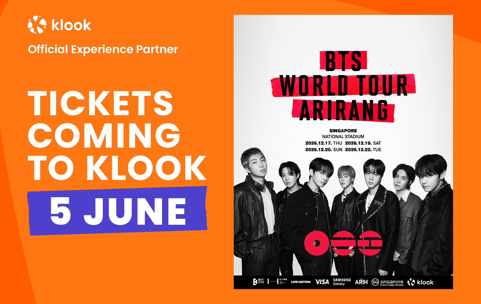 Klook Launches BTS WORLD TOUR ‘ARIRANG’ Singapore Experience Packages Combining Concert Access and Local Attractions - Alvinology