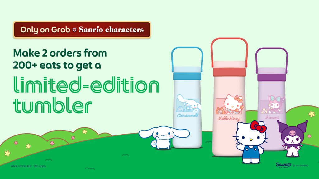 Grab Launches Limited Edition Sanrio Character Tumblers Featuring Hello Kitty, Kuromi and Cinnamoroll - Alvinology