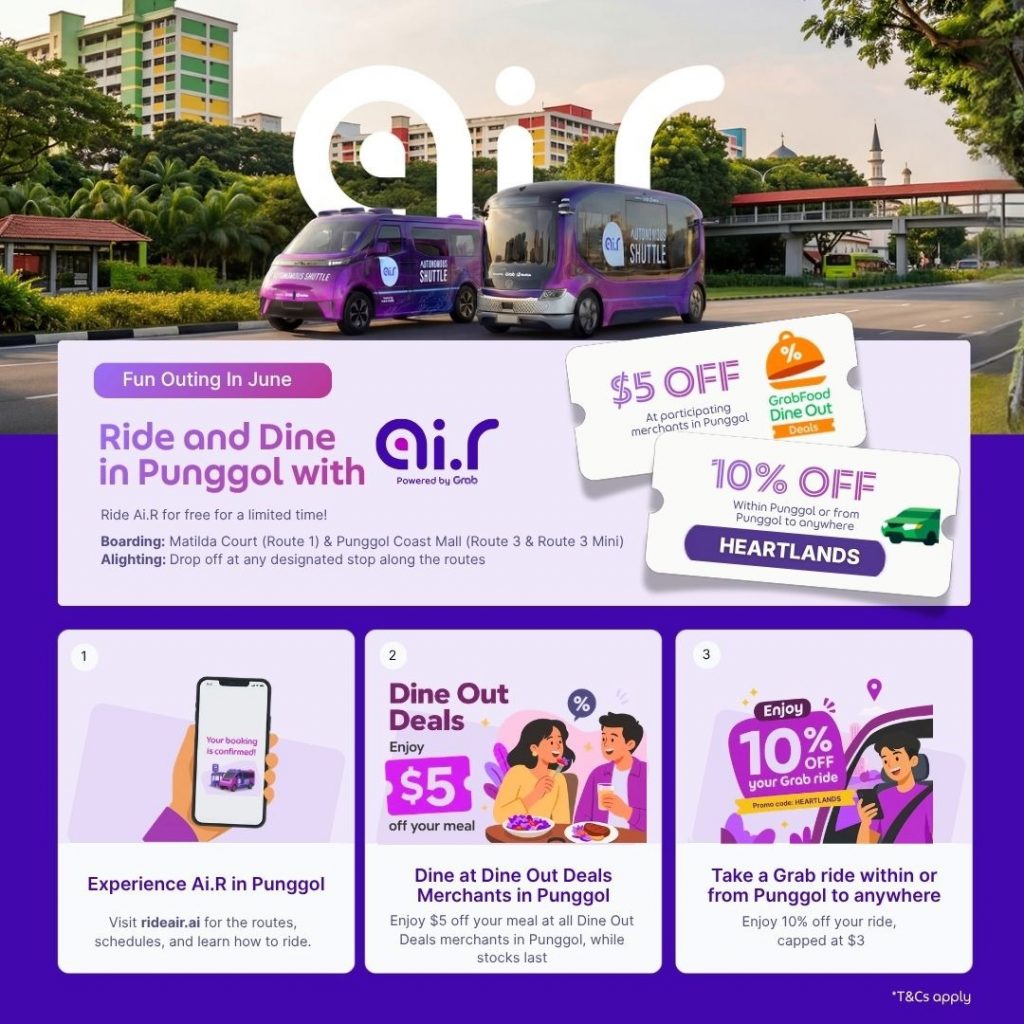Grab and WeRide Bring Free Self-Driving Shuttle Rides to Punggol With Ai.R Service - Alvinology