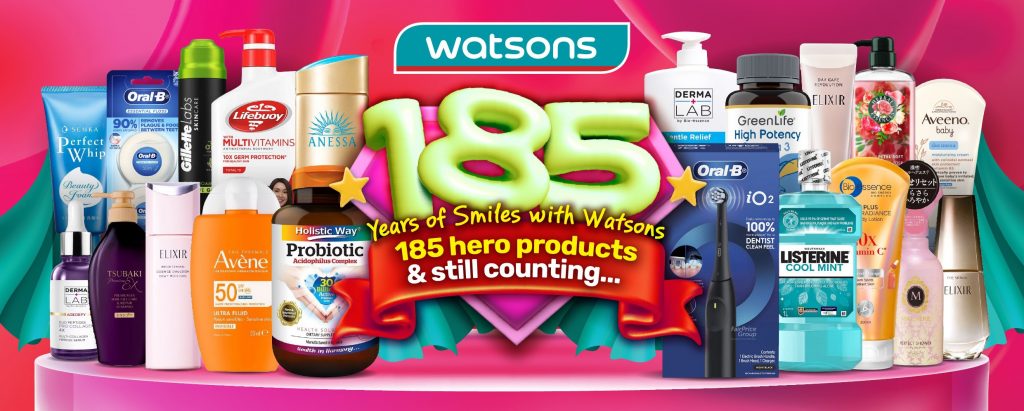 Watsons Marks 185 Years with Product Heroes, Smile Rewards and Buy 1 Get 1 Free Deals - Alvinology