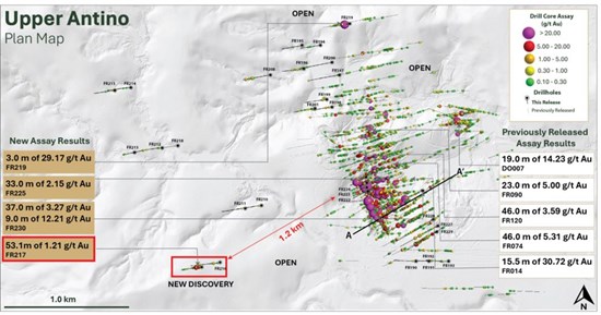Founders Metals Hits 53.1 m of 1.21 g/t Au from Surface in New Zone West of Upper Antino; Froyo Zone Drilling Intersects 9.0 m of 12.21 g/t Au & 37.0 m of 3.27 g/t Au Founders Metals Hits 53.1 m of 1.21 g/t Au from Surface in New Zone West of Upper Antino; Froyo Zone Drilling Intersects 9.0 m of 12.21 g/t Au & 37.0 m of 3.27 g/t Au - Alvinology