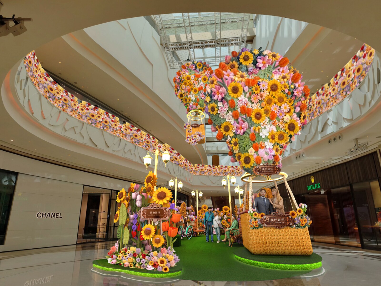Energy Awaits When Summer Comes to Play at Galaxy Macau Galaxy Promenade blooms with immersive floral installations, transforming shopping into a summer escape. (Computer rendering)