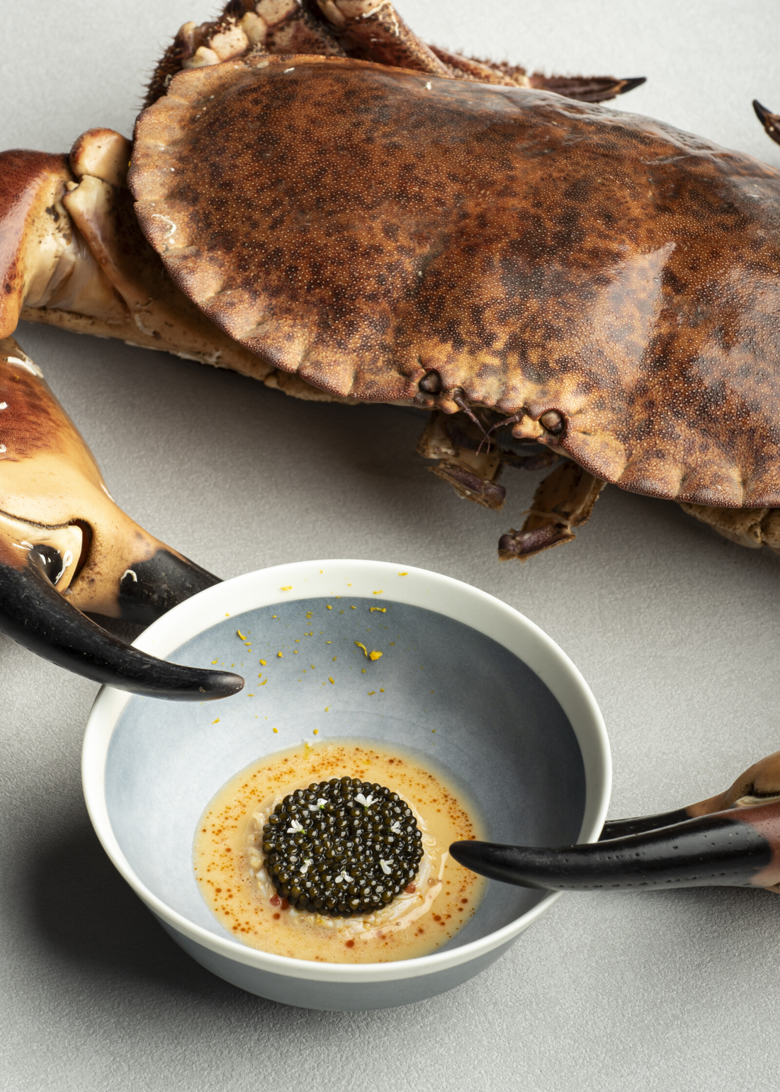 Blue by Alain Ducasse Continues Award-Winning Momentum, Showcasing Bangkok on the Global Gastronomic Stage Spring Menu 2026: Brown Crab from Roscoff, Brittany, Topped with Kristal Caviar from Maison Kaviari