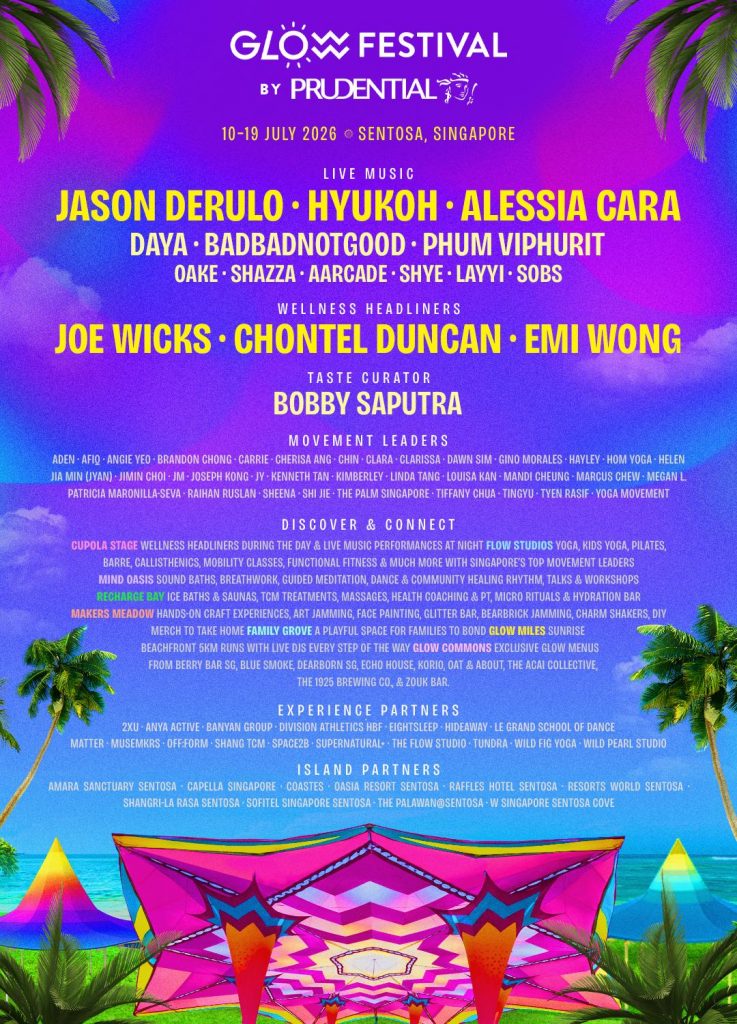 Glow Festival by Prudential Returns to Sentosa This July with Global Fitness Stars, Live Concerts and Expanded Islandwide Wellness Experiences - Alvinology