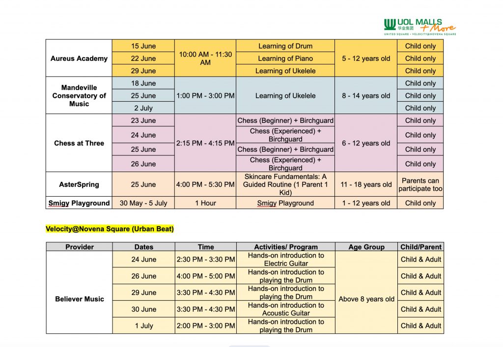 UOL Malls Brings Back U-CAMP and Urban Beat with Creative Workshops, Sports Activities and Family Fun This June Holidays - Alvinology