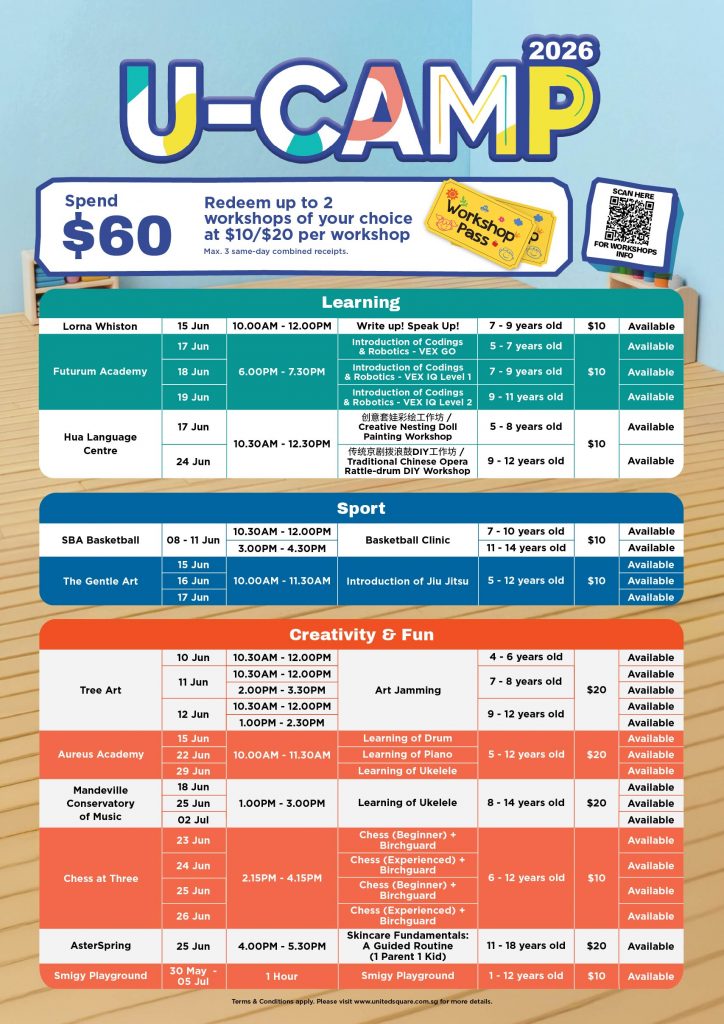 UOL Malls Brings Back U-CAMP and Urban Beat with Creative Workshops, Sports Activities and Family Fun This June Holidays - Alvinology