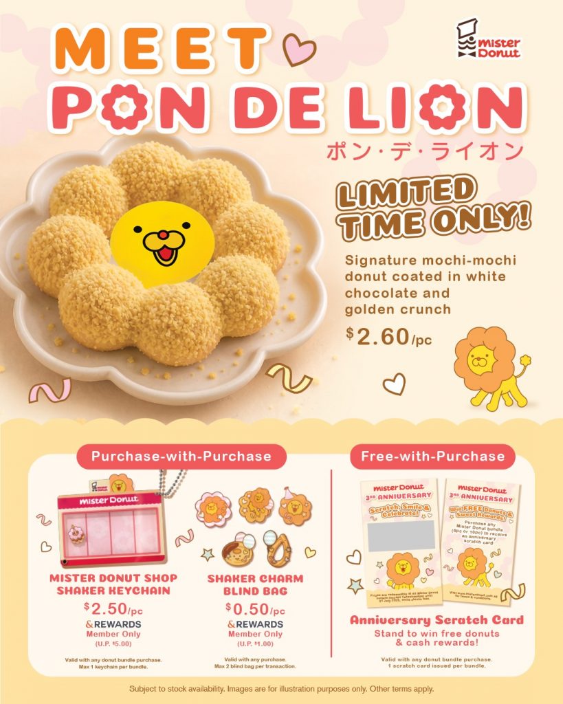 Mister Donut Celebrates Three Years in Singapore with NEW Pon De Lion Treats and Exclusive Merch Mister Donut Celebrates Three Years in Singapore with NEW Pon De Lion Treats and Exclusive Merch - Alvinology
