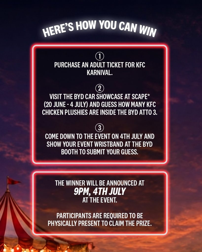 Eat All You Can And Win A BYD Atto 3 At The Inaugural KFC Karnival In Singapore - Alvinology