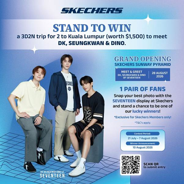 Win a 3D2N Kuala Lumpur Getaway and Meet SEVENTEEN's DK, SEUNGKWAN and DINO with Skechers Singapore - Alvinology