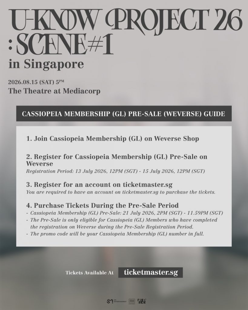 U-KNOW Brings First Solo Concert Tour to Singapore This August with U-KNOW PROJECT 26 : SCENE#1 - Alvinology