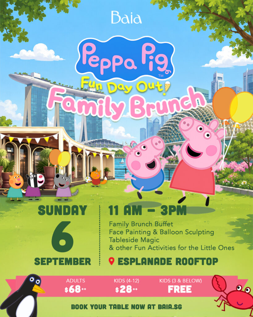 Peppa Pig Takes Over the Rooftop as Baia Serves Up a Family Brunch with Marina Bay Views - Alvinology