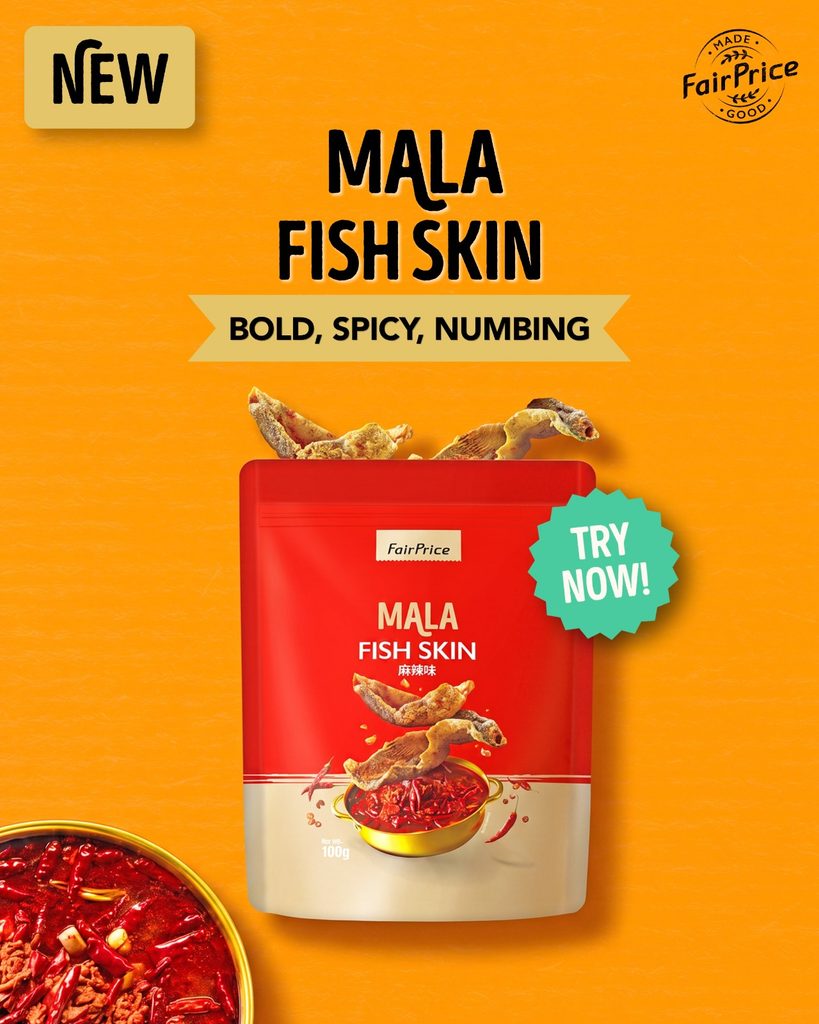 FairPrice Launches New Mala and Sauerkraut Fish Skin Snacks in Singapore - Alvinology