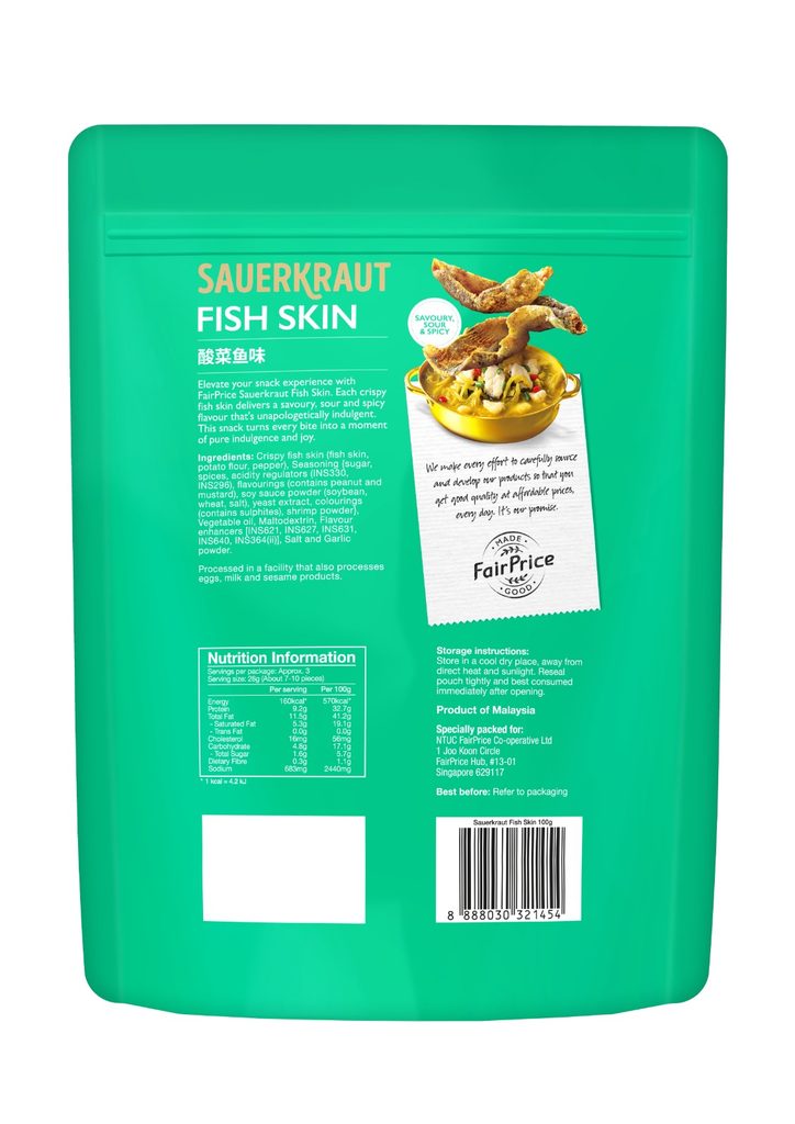 FairPrice Launches New Mala and Sauerkraut Fish Skin Snacks in Singapore - Alvinology