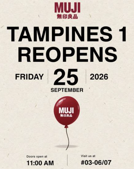 MUJI Tampines 1 Reopens on 25 September with Refreshed Layout and Opening Specials - Alvinology