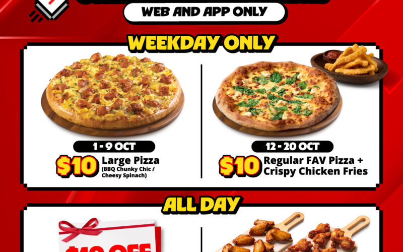 Pizza Hut Singapore Serves Up $10 Deals and $10 Off for 10.10 - Alvinology