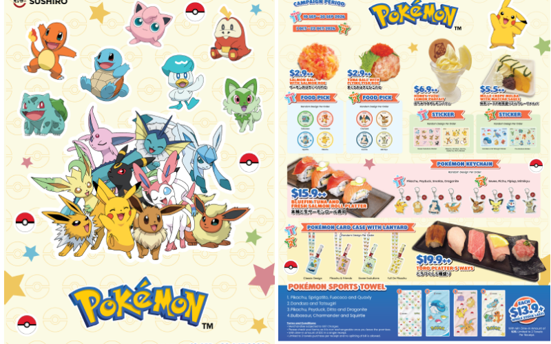 SUSHIRO Singapore Serves Up Pokémon Campaign with Limited Edition Sushi, Merchandise and Themed Suntec City Outlet - Alvinology