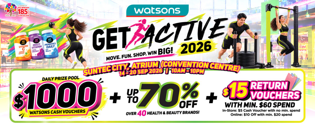 Watsons Get Active Returns to Suntec City With Fitness Challenges, Deals and Rewards - Alvinology