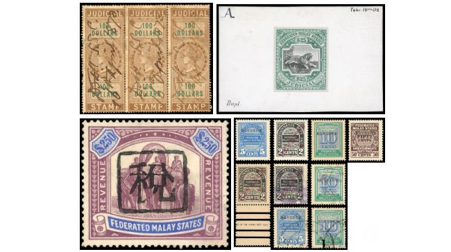 Rare Malaya Revenue Stamp Collection Goes Under the Hammer in Singapore on 29 October - Alvinology
