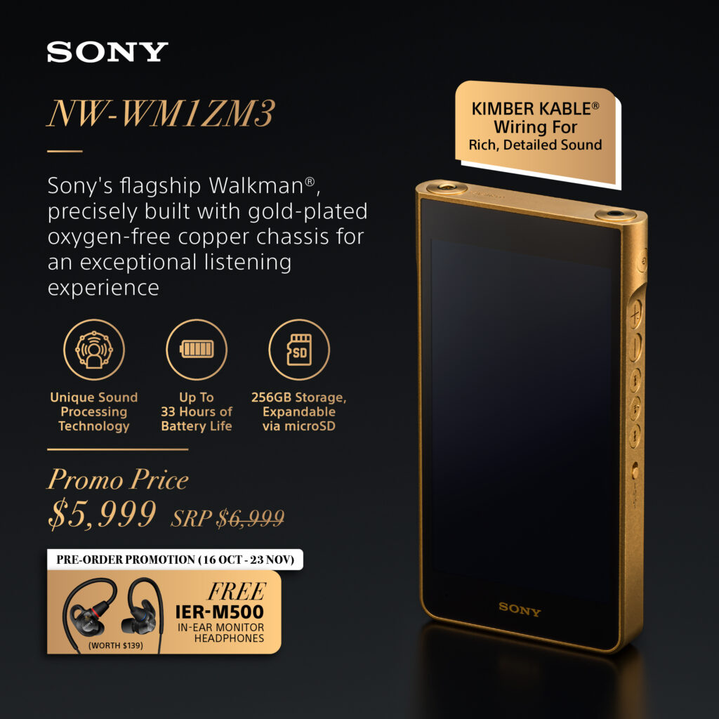 Sony Launches Three New Premium Walkman Music Players in Singapore, Prices Start at S$2,399 - Alvinology